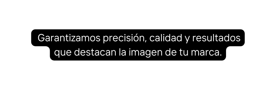 Garantizamos precisión calidad y resultados que destacan la imagen de tu marca